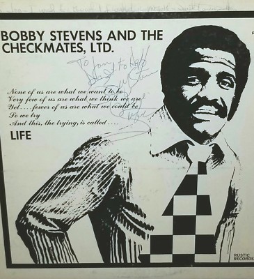 SIGNED BOBBY STEVENS AND THE CHECKMATES LP RUSTIC RECORDS SOUL FUNK PRIVATE R&B