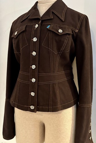 Vintage 90s JEANS de CHRISTIAN LACROIX Brown MILITARY Wool Blazer JACKET US-12/L