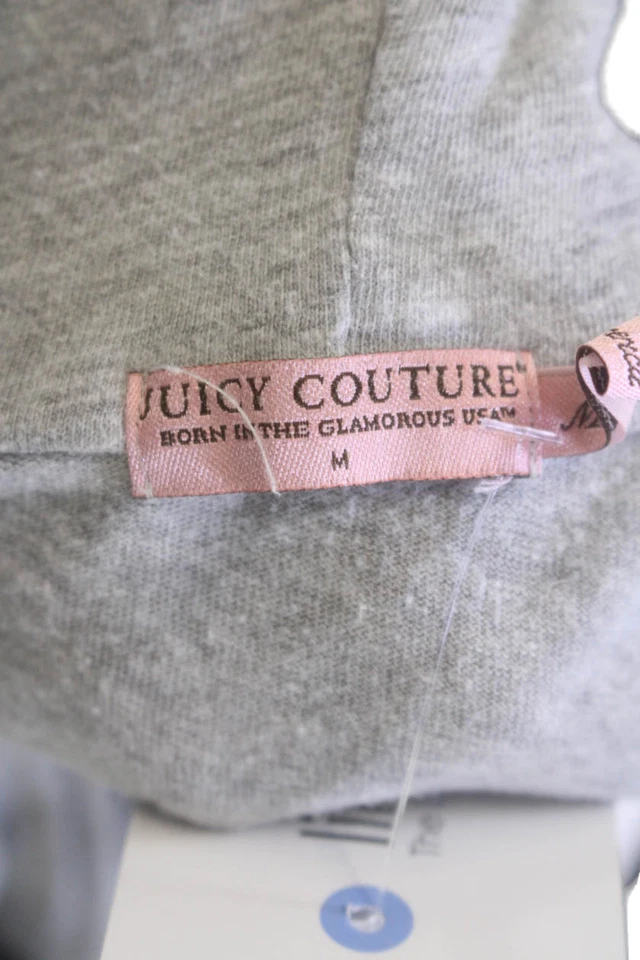 Juicy Couture Mujer Algodón Bolsillo Frontal Manga Larga Pullover Sudadera con Capucha Gris Talla M Foto 4 de 4