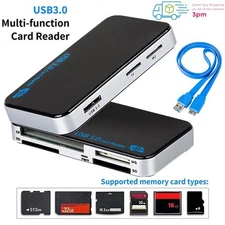 Memory Card Reader USB 3.0 Adapter 5GBPS Fit CF/TF/SD/Micro SD/XD/M2/MS Card New