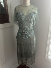 Babeyond Flapper Dress Size 6 Sequins With Fringe