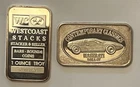 Pair of Vintage 1 Troy Ounce .999 Silver Bars with Capsules