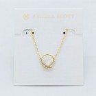 New Kendra Scott Brynne Gold Short Pendant Necklace In White Shell