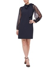 Vince Camuto Women's Mesh Dot Sleeve Shift Dress