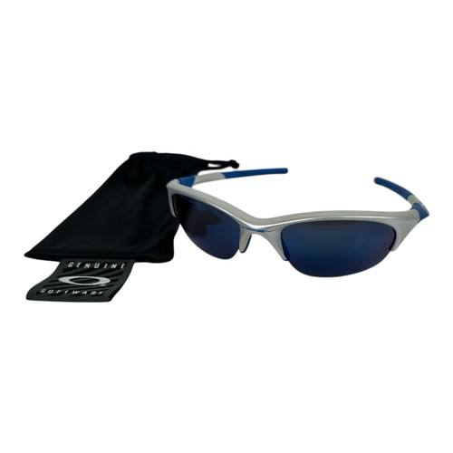 Oakley Half Jacket 1.0 Silver With Iridium Blue Lenses Rare