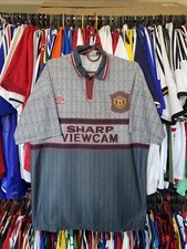 MANCHESTER UNITED 1995 1996 AWAY FOOTBALL SHIRT SOCCER JERSEY UMBRO sz XL MEN
