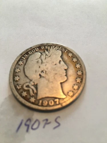 1907-S Barber Half Dollar VG  Better 90% Silver