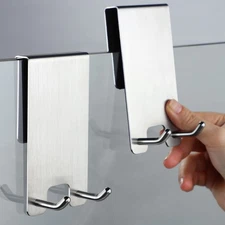 Over The Door Hooks - Stainless Steel Shower Towel Hooks, Squeegee Holder, Fr...