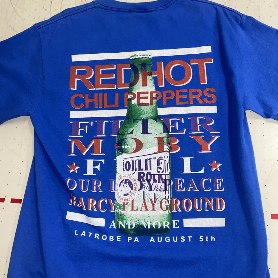 Vintage Y2K Red Hot Chili Peppers Rolling Rock Town Fair 2000 Shirt Adult Med - Image 4 of 4