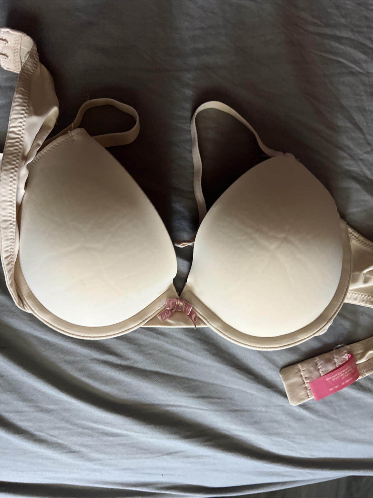 Victoria's Secret T-Shirt Push-Up Full Coverage Bra Nude Size 34B Adjustable