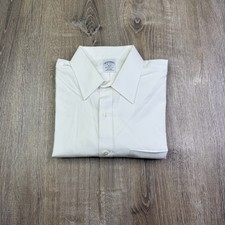 Brooks Brother Mens White Long Sleeve Regent Fit Non-Iron Dress Shirt Sz 16-4/5