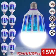 2/6/10x Bug Zapper Light Bulb, Mosquito Killer Lamp Insect Catcher In/Outdoor