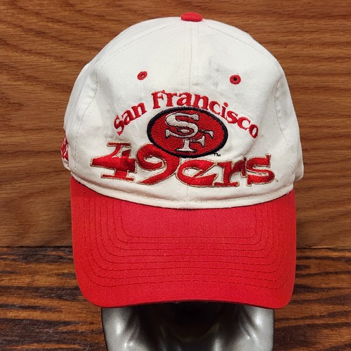 RARE Vintage 90s #1 Apparel NFL San Francisco 49ers Snapback Hat Cap White Red