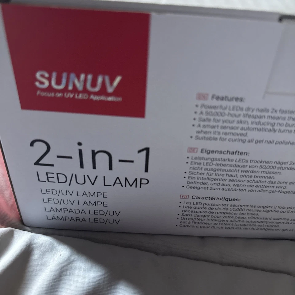 SUNUV LED UV Luz Secador de Uñas para Gel Esmalte Lámpara de Curado con Sensor 2 Temporizadores Foto 2 de 4