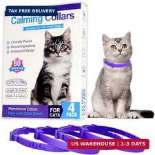 4 Pack Calming Collar for Cats - Long-Lasting Anxiety Stress Relief, Adjustabl