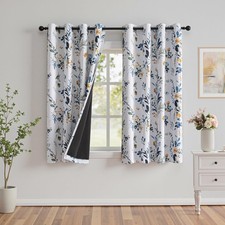 MYSKY HOME 95 Blackout Floral Curtains 72"L Bedroom Living Room