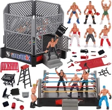 ToyVelt Ring Playset with 32-Piece 2" Wrestling Action Figures for Boys 8-12 ...