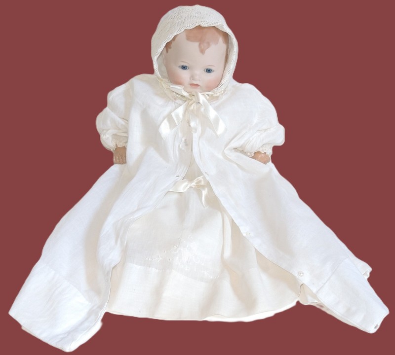 1920s 16" Baby Gloria Doll  Bisque Head Germany R. B. & L. Mfg. Co.~ Comp Outfit