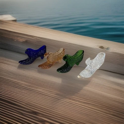 Vintage Fenton Glass Daisy & Button Slipper~Lot of 4