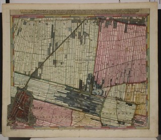 DELFT NETHERLANDS 1712 KRUKIUS UNUSUAL ANTIQUE ORIGINAL COPPER ENGRAVED MAP