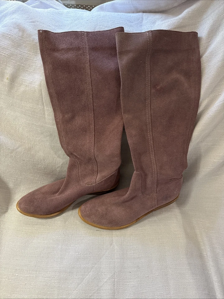 BRONX Raiddon Botas Altas Hasta la Rodilla Montar Pull Up Western Gamuza Talla 9/40 Rosa Foto 2 de 4