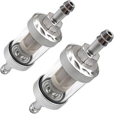2pcs 516 Inch 9747 Inline Fuel Filter With Clear View Glass And Chrome Hose ... 2pcs 516 Inch 9747 Inline Fuel Filter With Clear View Glass And Chrome Hose ...