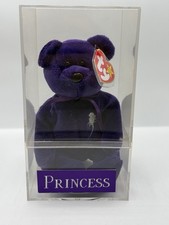 Ty Beanie Baby Princess Diana Bear 1997 Purple PE Pellets w/ Case Tag Mint