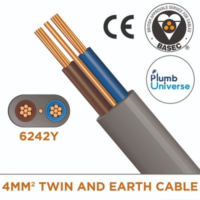 4 mm² Zwillings- und Erdungs- (T&E) 6242Y Elektrokabelöfen, Hochlastringnetz