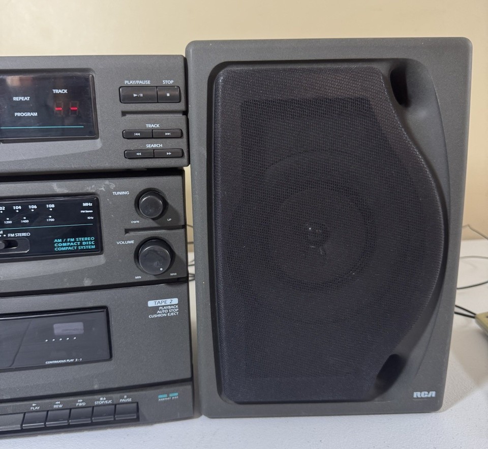 Rca Rp 8593 Vintage RCA RP 8530 A Stereo System AM/FM Radio Dual Cassette CD 2 Spks ...