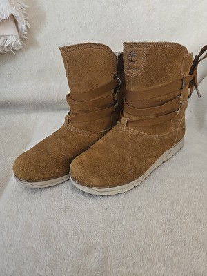 Timberland Women's Leighland Brown Suede Insulated Waterproof Boots Sz 8.5 US
