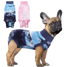 SAWMONG Dog Surgery Recovery Suit, Tie Dye Pet Surgical Suit for Female & Male, 