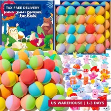 50 Pack Bath Bombs for Kids with Surprise Inside, Some Glow-in-The-Dark Toys, Na