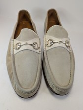 Authentic Gucci Mens Suede Horsebit Loafers Beige Tan Size 10.5 D / US 11