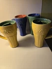 Rare Vintage Coca-Cola Ceramic Travel Mug Set without Lids - 1999 Set of 4