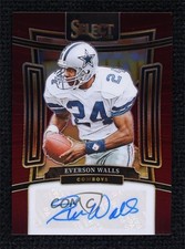 2023 Panini Select Signatures Maroon Prizm 63/75 Everson Walls #SIG-EWA Auto pn1