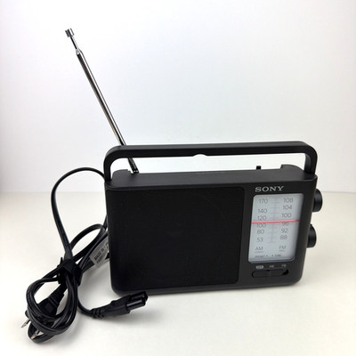 Sony ICF-506 Portable AM/FM Radio Analog Tuner AC Power or Battery Black Tested