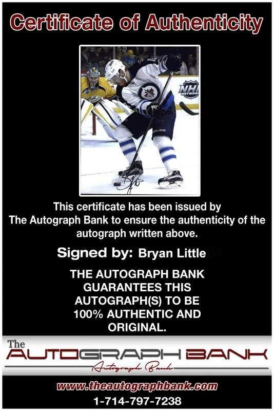 Foto 8x10 firmada por Bryan Little de hockey de la NHL con certificado autografiado A0003 Foto 2 de 2