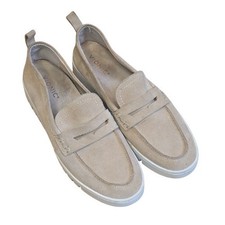 Vionic Women's Uptown Suede Loafers Slip On Beige Tan Size 11 Preppy Comfort