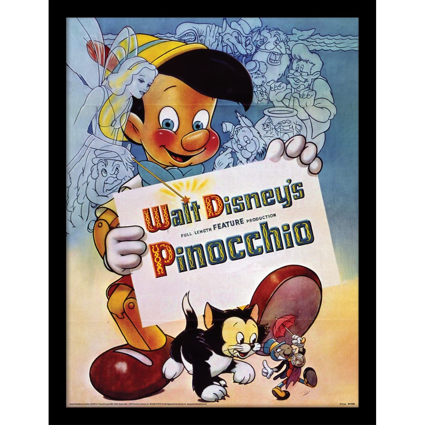 Pyramid International Disney Classics Pinocchio Print Framed Collectors Edition 11590₽