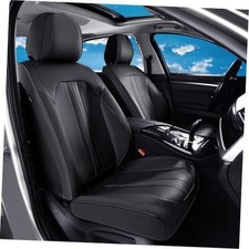 Front Seat Covers, Luxury Faux Leather Front Car Seat Cover, Front Pair Black