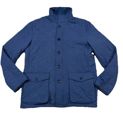 Untuckit Woodcrest Quilted Jacket Mens Size Large Blue Lined Button Zip J7