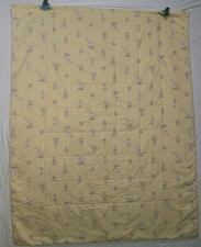 Precious Moments Animals Yellow Vtg Handcrafted Baby Nursery Quilt 50" By 38"