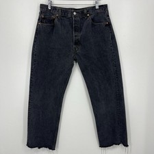 Levi's 501 Jeans Men's Size 36x32 Gray Straight Leg Button Fly Denim