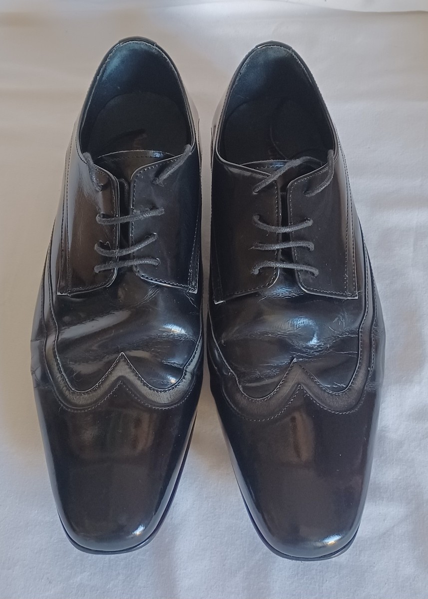 M S AUTOGRAPH black patent leather lace up dress shoes UK