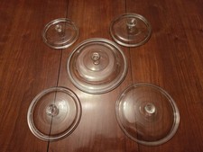 5 Round Pyrex Lids From 7" To 10.5"