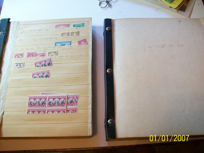 2 US STAMP ALBUMS, ALL UNUSED STAMPS, FROM 2 CENT --10 CENT, APP. 1500 STAMPS,NR