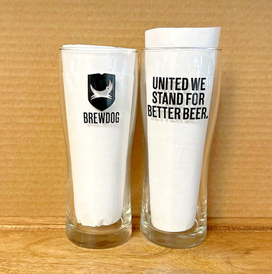 NICE! BREWDOG Beer Pint Glass ~ 6.75'' ~ ''United We Stand For Better Beer'' Glass