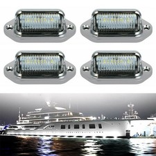 4x Marine Boat RV LED Deck Courtesy Lights Waterproof White Stern Transom Lamp