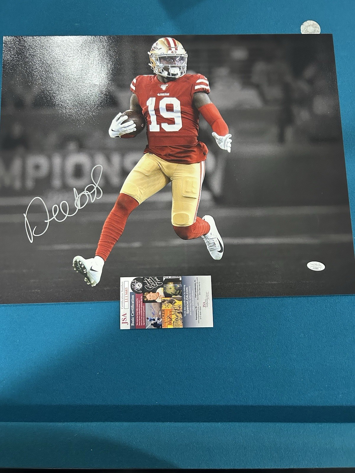 Deebo Samuel Signed Autographed San Francisco 49ers 16x20 Photo JSA COA.
