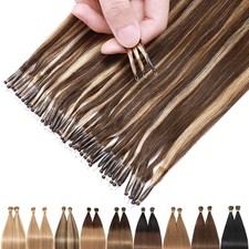 CLEARANCE Nano Ring Hair Extensions 100 Human Remy Hair Thick 1g/s Highlight